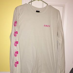 White Obey long sleeve